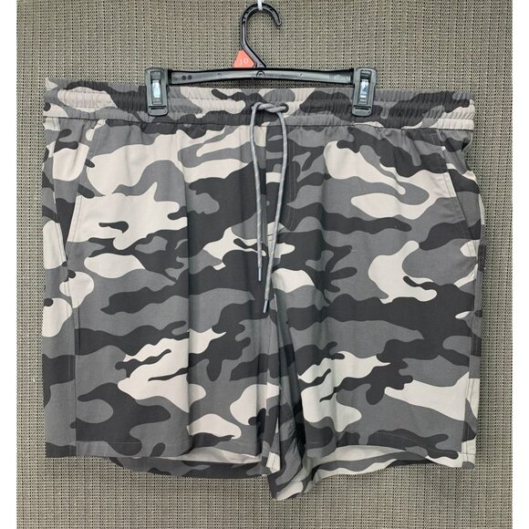 George Mens 2XL (44-46) Grey Camo Pull-On Shorts Moisture Wicking Above Knee - Picture 1 of 8